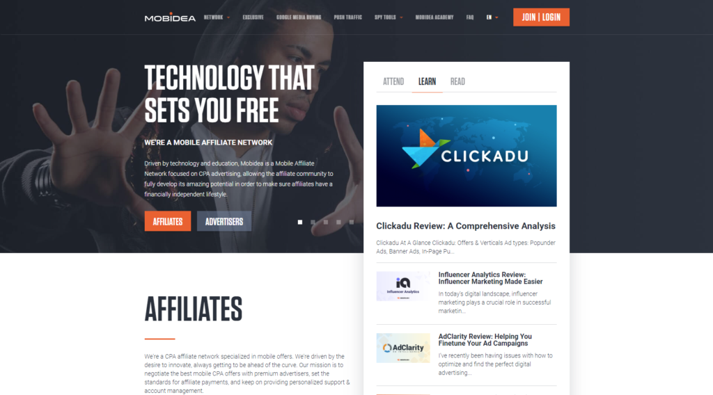 mobidea Affiliate network, best CPA Network, monetized