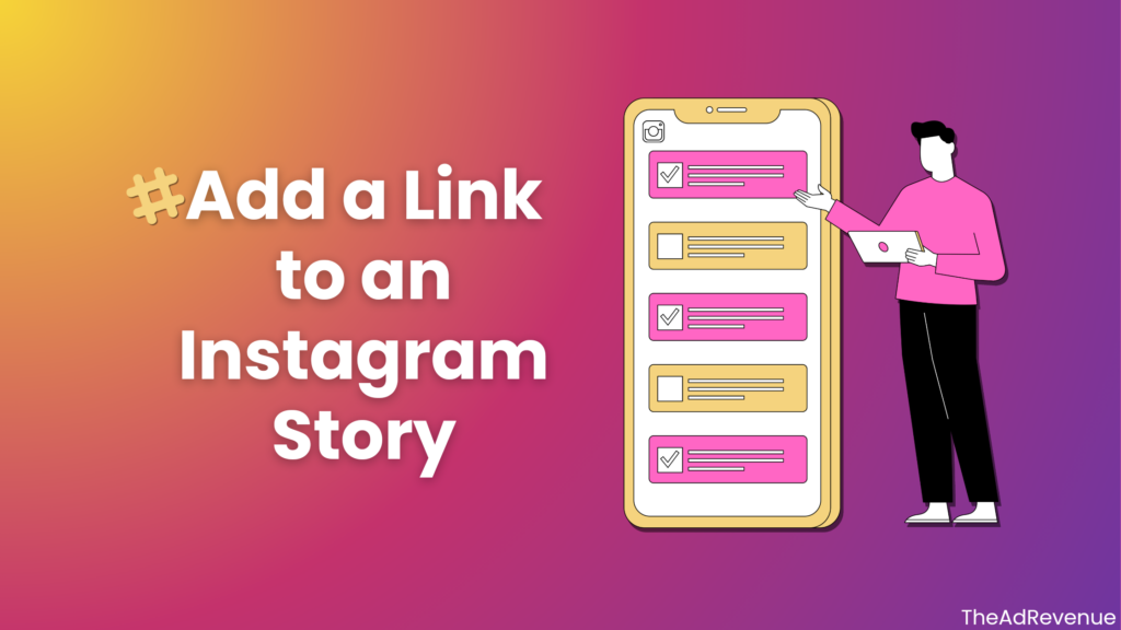 Illustration of adding link to instagram