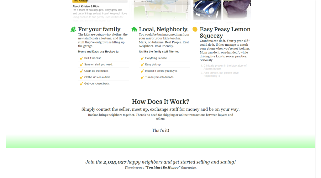 bookoo landing page screenshot