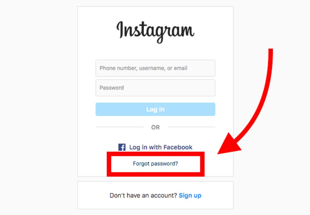 Recovering Instagram Account: Forgot Password Option