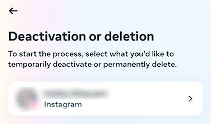 choosing an account to delete